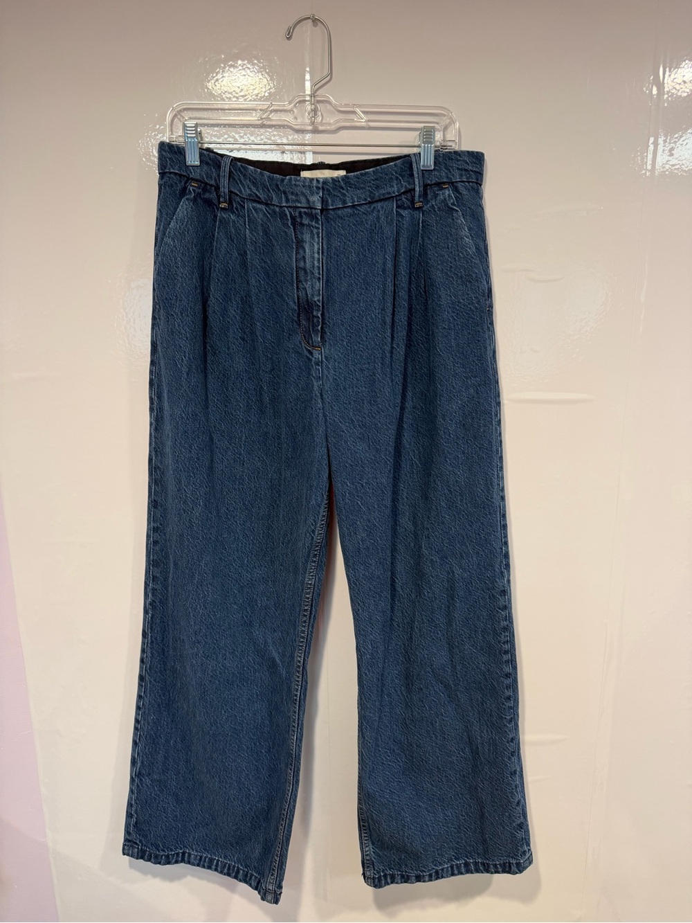 Abercrombie & Fitch Dark Blue Wide-Leg High-Rise Jeans